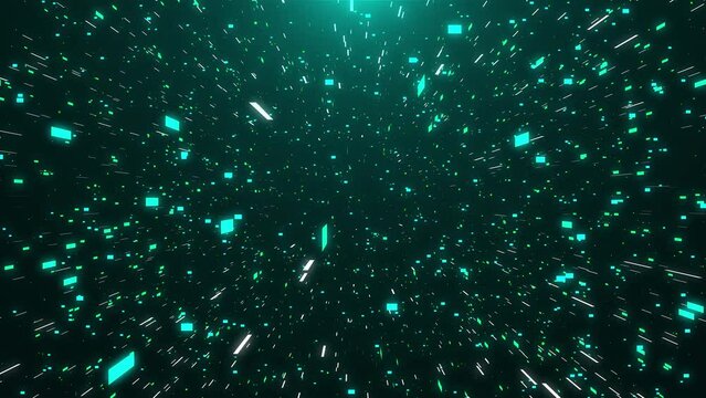 4K 3D Abstract particles flow, Digital cyberspace connection background. particle wave lights data cyber technology concept. future innovation business cyber space artificial intelligence. deep wab