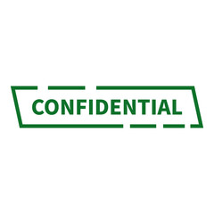 Confidential Stamp In Green Line Rectangle Parallelogram Shape
