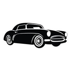 Vintage car with black color illustration