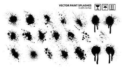 Grunge Paint Splashes Vector Set