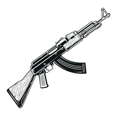 Vector Kalashnikov Rifle Isolated