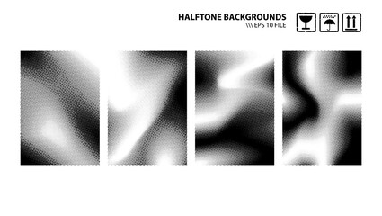 Grunge Halftone Backgronds Vector Set