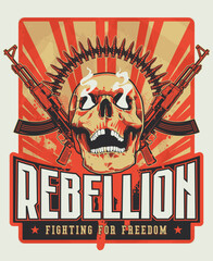 Rebellion Skull Streetwear Print