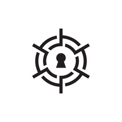 Vault Lock Door Mechanism Logo Design Vector