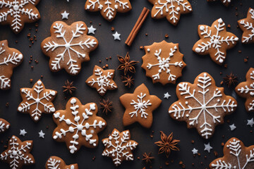Christmas Gingerbreads cookies background