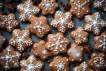 Obraz na płótnie Canvas Christmas Gingerbreads cookies background