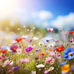 flowers in the meadow flower, nature, summer, spring, garden, field, flowers, meadow, plant, daisy, grass, blossom, 