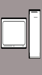 Computer (PC) abstract illustration design icon desktop in vertical high-resolution. Colorful computer abstract illustration design icon motion graphics.