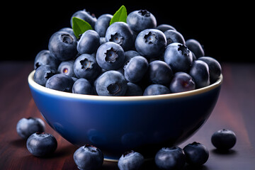 bowl of blueberries close up