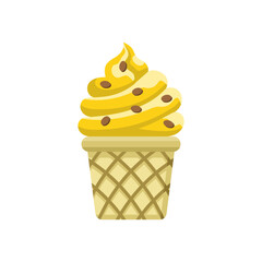 Yummy cold sweet ice cream, color vector illustration - 655561722