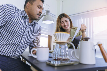Crop image of startup business people meeting to discuss the business plan marketing. Selected focus