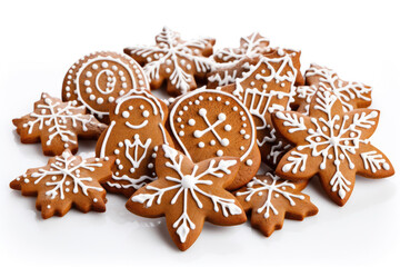 Obraz na płótnie Canvas Christmas Gingerbreads cookies on white background