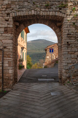 Medieval portal in Tuscany, Italy