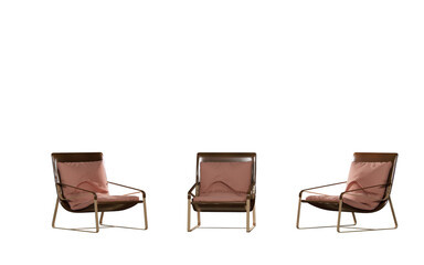 Fototapeta premium Leather Lounge Chair on a png background. Interior element