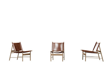 Rosewood & Cognac Leather Lounge Chair