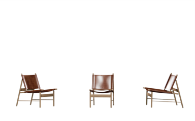Rosewood & Cognac Leather Lounge Chair