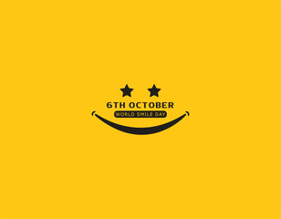 Fototapeta na wymiar October 6 is World smile day background template. Holiday concept. background, banner, placard, card, and poster design template with text inscription and standard color. vector illustration.