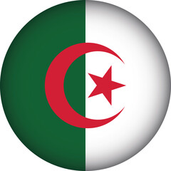 Obraz premium Algeria Flag Round Shape