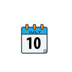 July month date icon vector logo design flat style