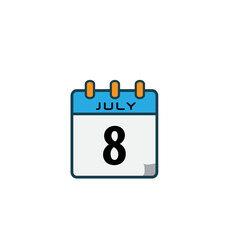 July month date icon vector logo design flat style