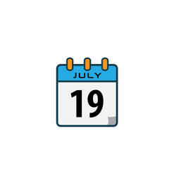 July month date icon vector logo design flat style