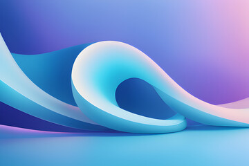 Abstract wave art with blue and purple gradient colors