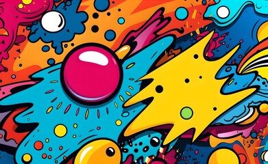 Vibrant and Playful Abstract Pop Art Background for Creative Projects.