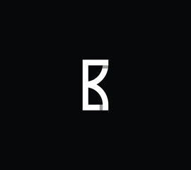 Minimal Letter BK or B or EK logo design, isolated with black background. 