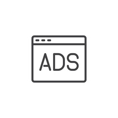 Social Media Ads line icon