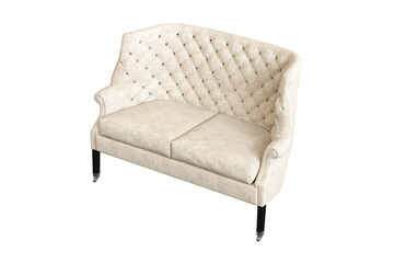 comfortable soft sofa isolated on transparent background, interior furniture, 3D illustration, cg render