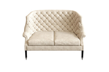 comfortable soft sofa isolated on transparent background, interior furniture, 3D illustration, cg render