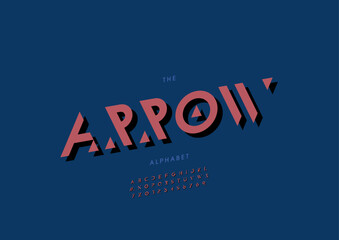 Vector of stylized modern font and alphabet