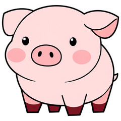 Obraz na płótnie Canvas Chibi Pig Clipart