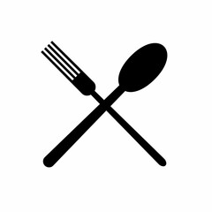 spoon and fork logo or sign - obrazy, fototapety, plakaty