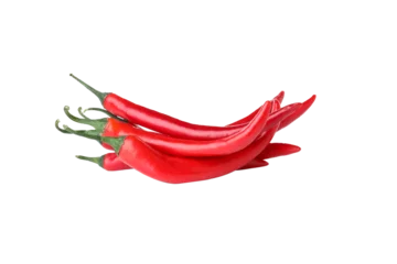 Fotobehang PNG, hot chili pepper fruit, isolated on white background. © Atlas