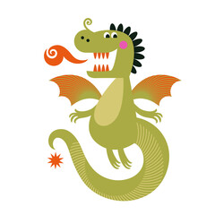 Chinese New Year. Year of the Dragon. Cute funny little baby Dragon	
