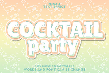 cocktail party editable text effect emboss modern style