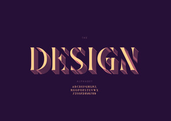 Obraz premium Vector of stylized modern font and alphabet