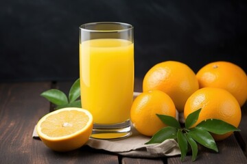 freshly squeezed orange juice in a glass