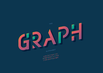Obraz premium Vector of stylized modern font and alphabet
