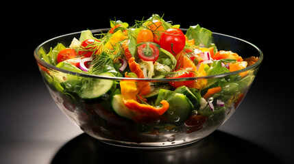 Vegetable salad in the bowl. Generative Ai