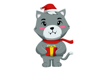 Cute Christmas Animal Character Illustration