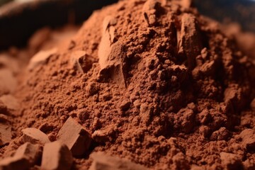Close-up of cocoa powder, direction of light - obrazy, fototapety, plakaty