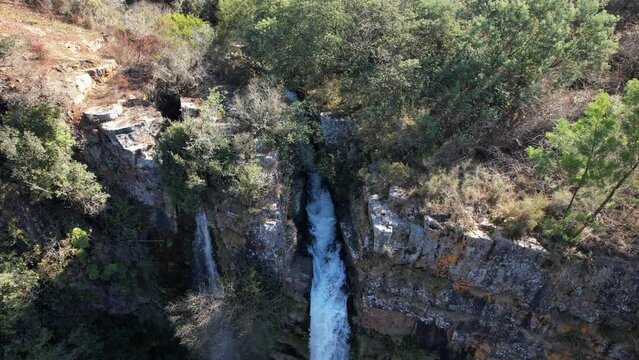 Aerial views of Mac Mac Falls, in Graskop, South Africa
