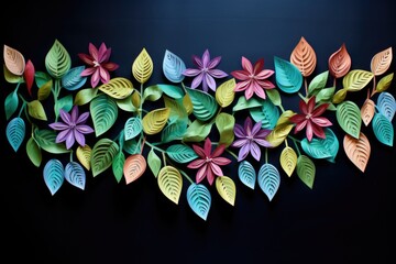 decorative garland made of cut-out paper leaves