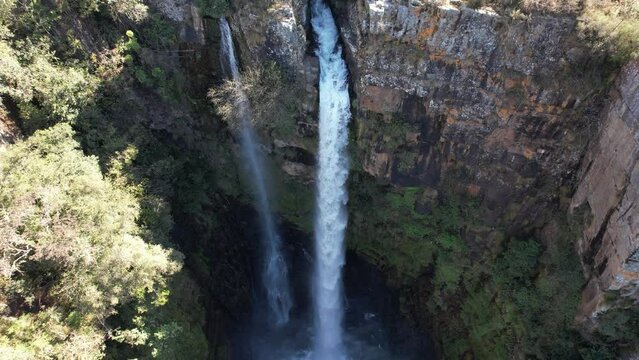 Aerial views of Mac Mac Falls, in Graskop, South Africa