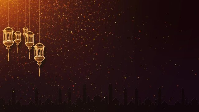 Ramadan kareem islamic moque decoration, greeting card, calendar, flier. Eid Mubarak Greeting Animation, Happy Eid Mubarak, Blessed Festival. Islamic Celebration. Eid Al Adha, Eid Al Fitr holiday.