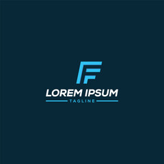 Modern letter F logo set with geometric design template. Initial creative Letter F logo design template