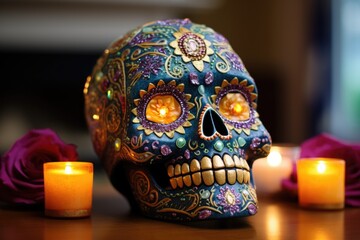 a decorated sugar skull for diwali