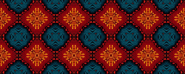 Fototapeta na wymiar Seamless Navajo Embroidery. Indian handmade
